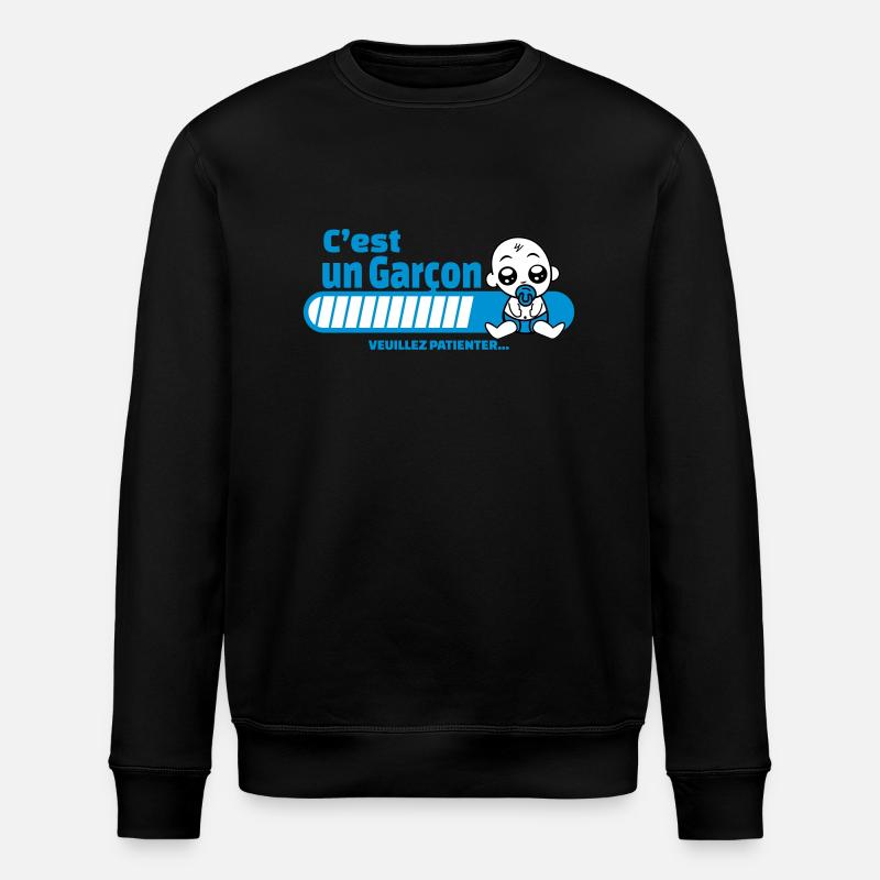 annonce grossesse - c'est un garçon - Sweat bio ROLLER Stanley/Stella Unisexe - noir