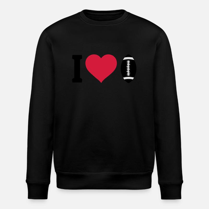 I love football - Stanley/Stella Unisex Bio-Sweatshirt ROLLER - Schwarz