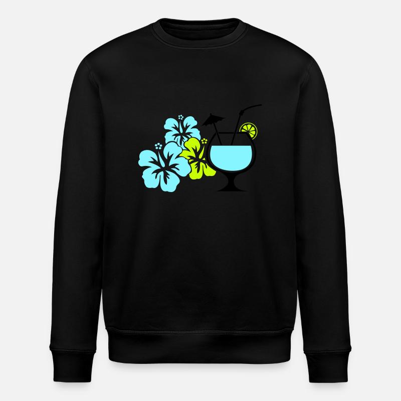 Cocktail Flowers Hawaii - Stanley/Stella ROLLER Unisex Organic Sweatshirt - black
