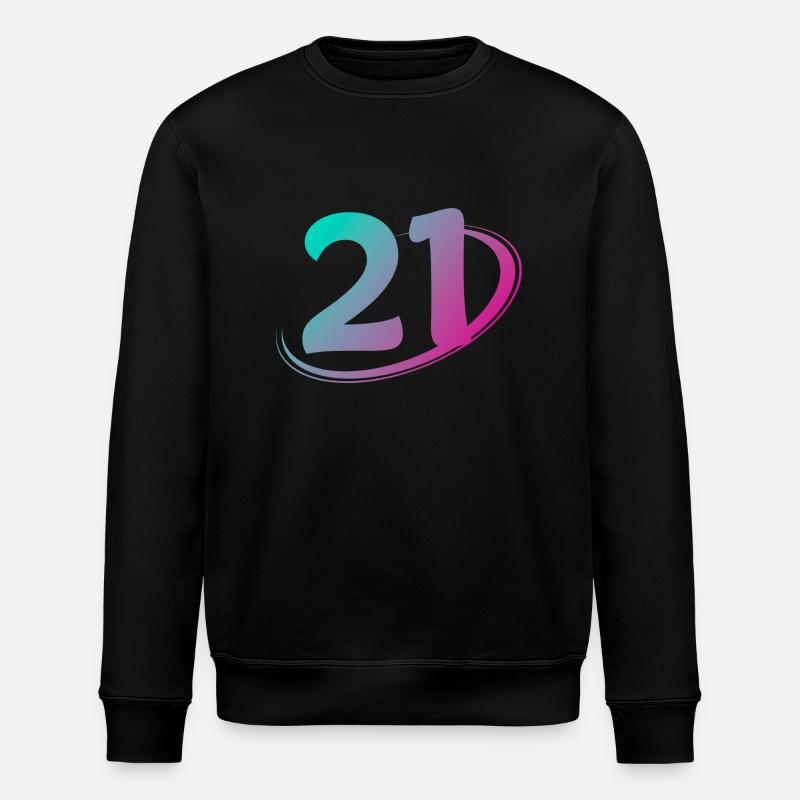 Nummer 21 mehrfarbig - Stanley/Stella Unisex Bio-Sweatshirt ROLLER - Schwarz