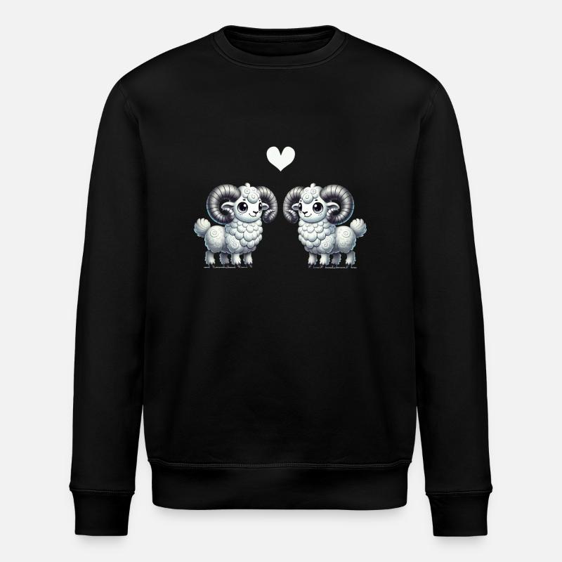 widder cartoon love - Stanley/Stella Unisex Bio-Sweatshirt ROLLER - Schwarz