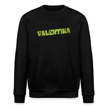Name Valentina - Stanley/Stella Unisex Bio-Sweatshirt ROLLER - Schwarz - Vorne - Nik (191cm)
