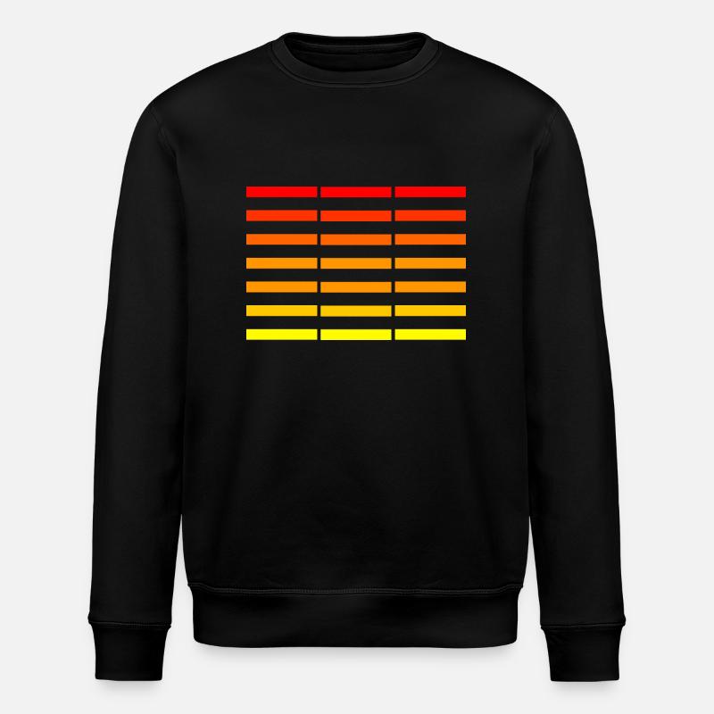 red-yellow bars - Stanley/Stella ROLLER Unisex Organic Sweatshirt - black