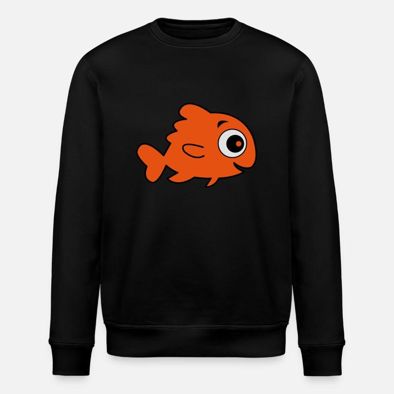 comic_fisch_01 - Stanley/Stella ROLLER Unisex Organic Sweatshirt - black