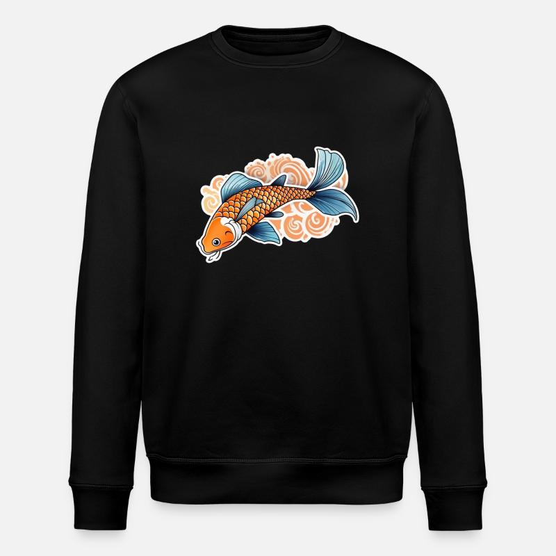 Koi Carp - Japanese Fish - Stanley/Stella ROLLER Unisex Organic Sweatshirt - black