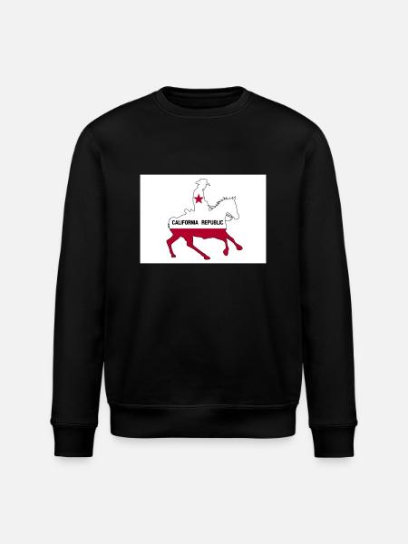 California State Flag Cowboy - Stanley/Stella ROLLER Unisex Organic Sweatshirt - black
