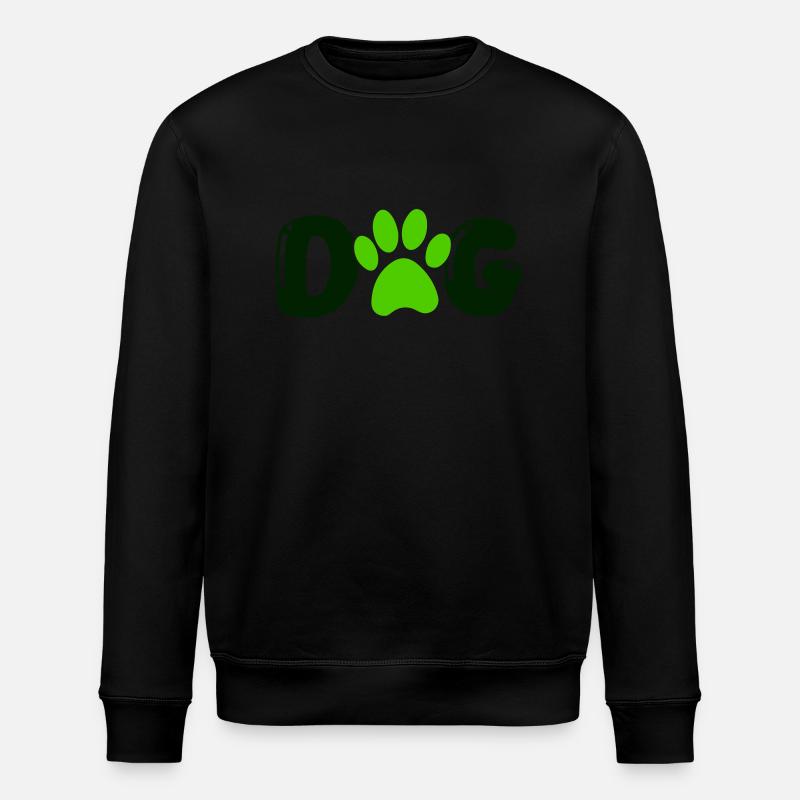 dog pfote - Stanley/Stella Unisex Bio-Sweatshirt ROLLER - Schwarz