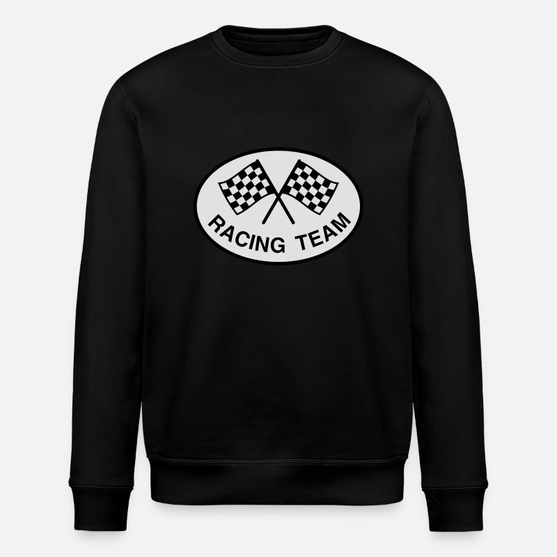 Racing Team, Checkered Flag - Stanley/Stella ROLLER Unisex Organic Sweatshirt - black