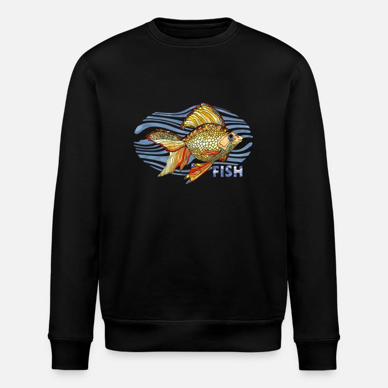 Fish - Stanley/Stella ROLLER Unisex Organic Sweatshirt - black