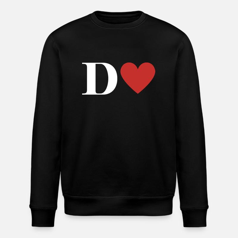 Roter Herz-Buchstabe - Stanley/Stella Unisex Bio-Sweatshirt ROLLER - Schwarz