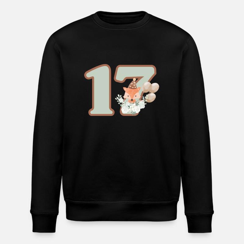17e anniversaire renard fleurs - Sweat bio ROLLER Stanley/Stella Unisexe - noir