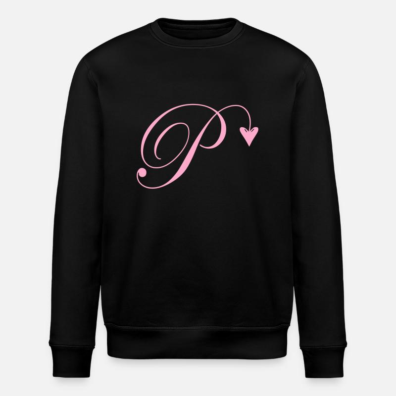 Monogram P Heart Vine - Stanley/Stella ROLLER Unisex Organic Sweatshirt - black