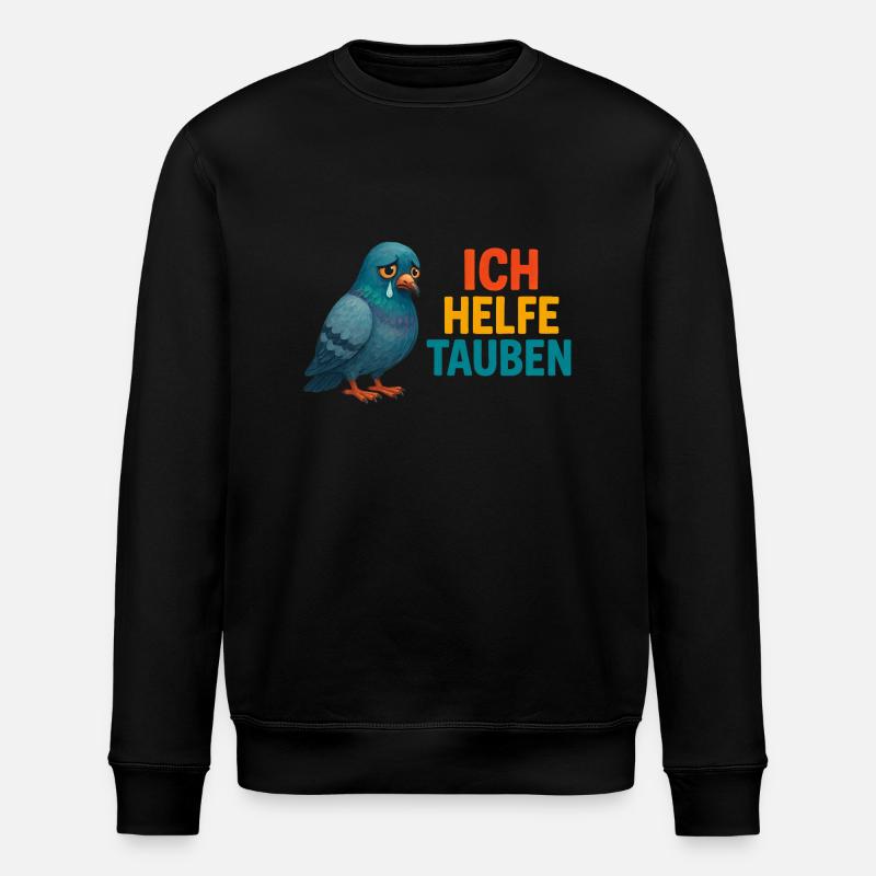 I help pigeons - Stanley/Stella ROLLER Unisex Organic Sweatshirt - black
