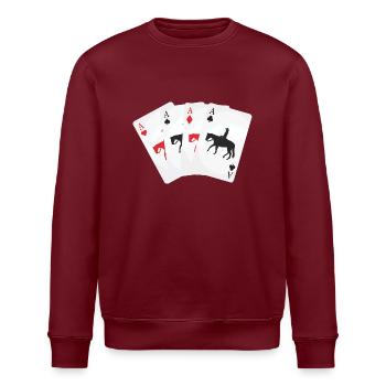 Kartenspiel Westernreiter - Stanley/Stella Unisex Bio-Sweatshirt ROLLER - Burgunderrot - Vorne - Nik (191cm)