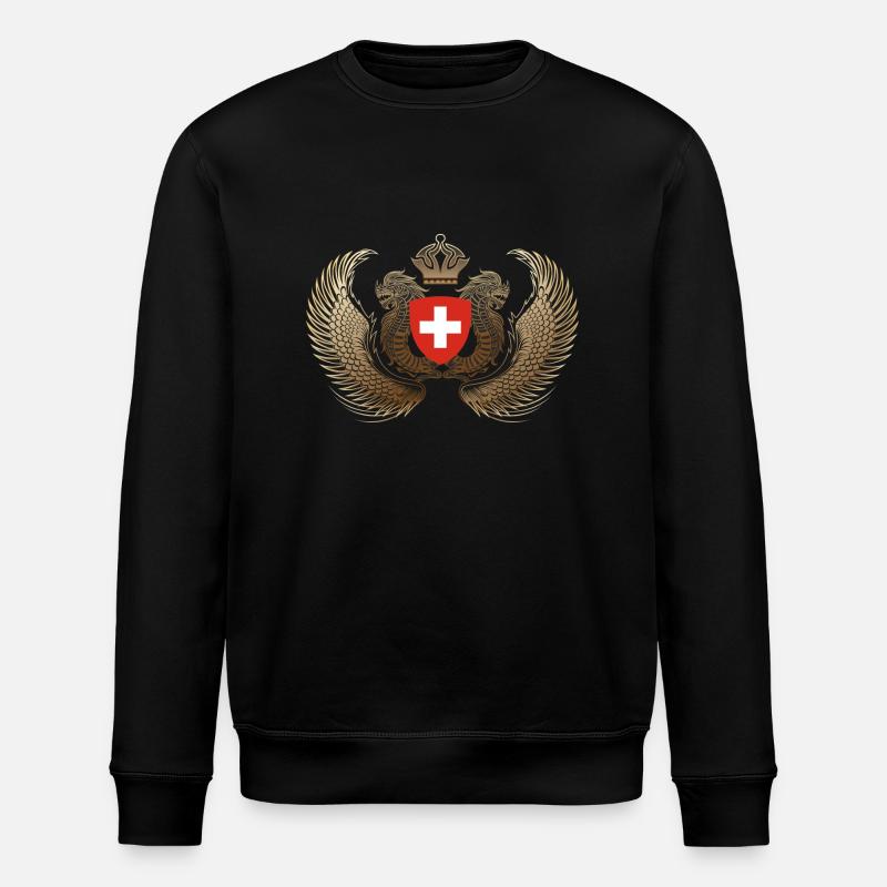 schweiz-flugel - Stanley/Stella Unisex Bio-Sweatshirt ROLLER - Schwarz