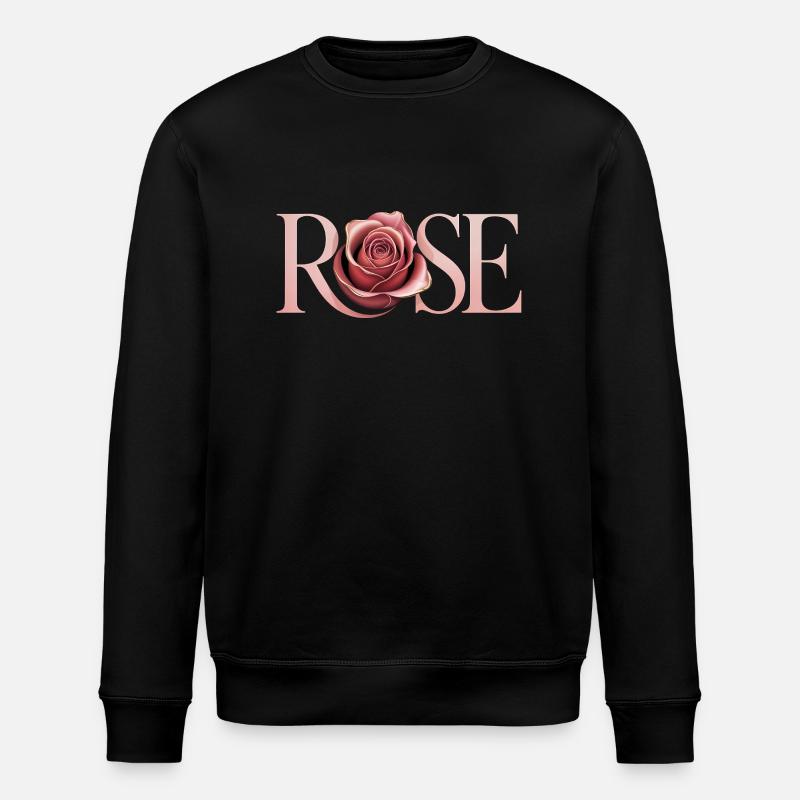 Rose - Cooles botanisches Logo - Stanley/Stella Unisex Bio-Sweatshirt ROLLER - Schwarz
