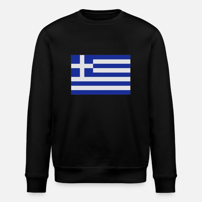 flagge_griechenland - Stanley/Stella Unisex Bio-Sweatshirt ROLLER - Schwarz