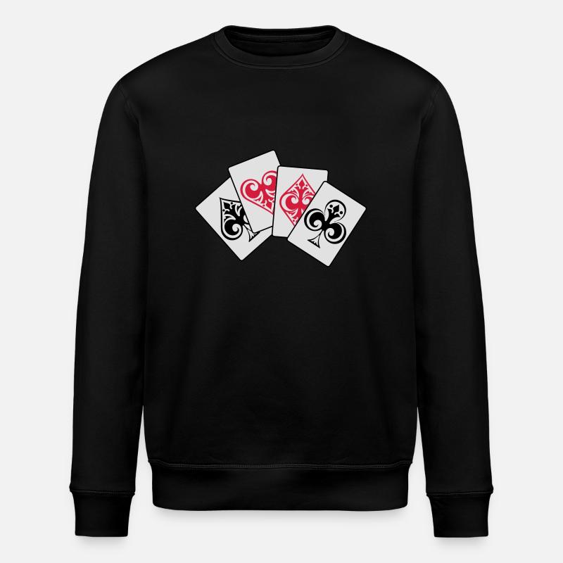 4 aces poker !!! - Stanley/Stella Unisex Bio-Sweatshirt ROLLER - Schwarz