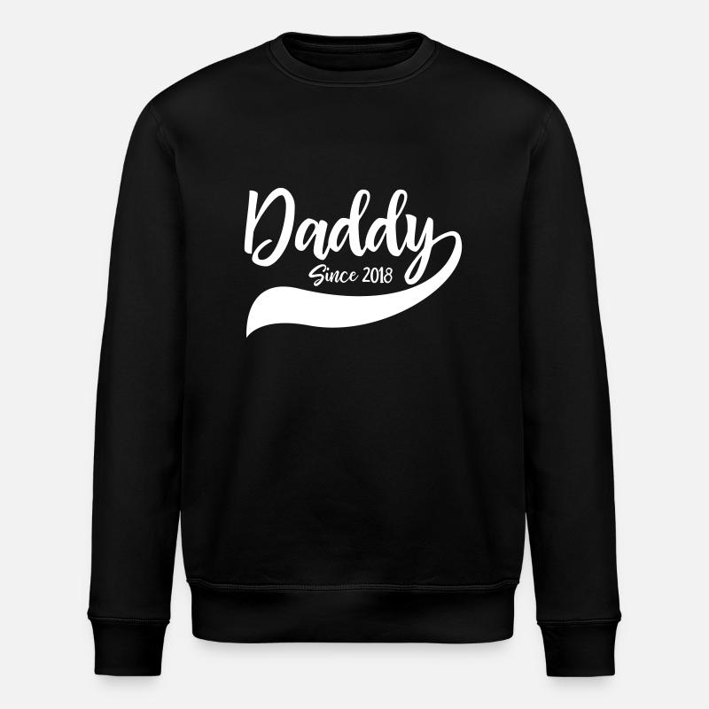 Daddy since 2018 - Stanley/Stella ROLLER Unisex Organic Sweatshirt - black