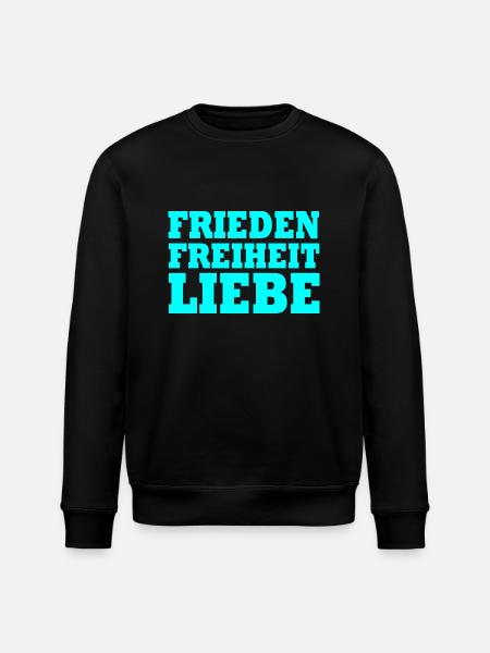 Frieden freiheit liebe - Stanley/Stella Unisex Bio-Sweatshirt ROLLER - Schwarz