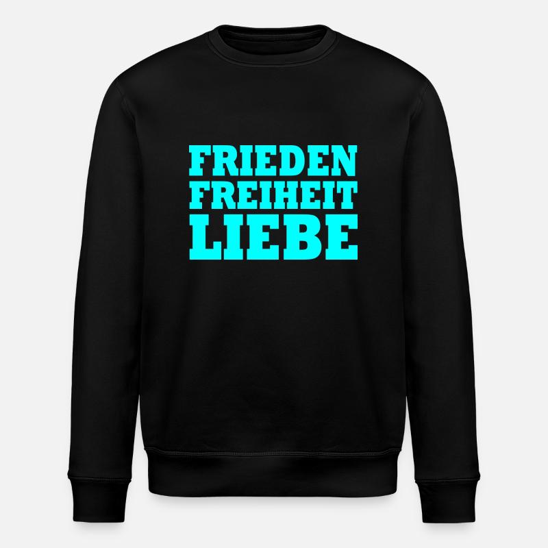 Frieden freiheit liebe - Stanley/Stella Unisex Bio-Sweatshirt ROLLER - Schwarz