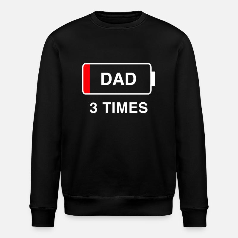 Dad 3 times - Stanley/Stella ROLLER Unisex Organic Sweatshirt - black