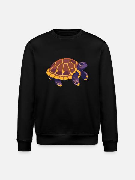 Purple Water Turtle - Stanley/Stella ROLLER Unisex Organic Sweatshirt - black