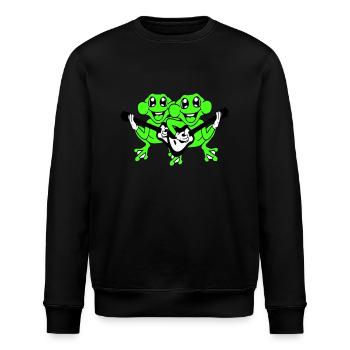 Frösche Gitarre Band Süße Zwei Frosch Freunde Team - Stanley/Stella Unisex Bio-Sweatshirt ROLLER - Schwarz - Vorne - Nik (191cm)