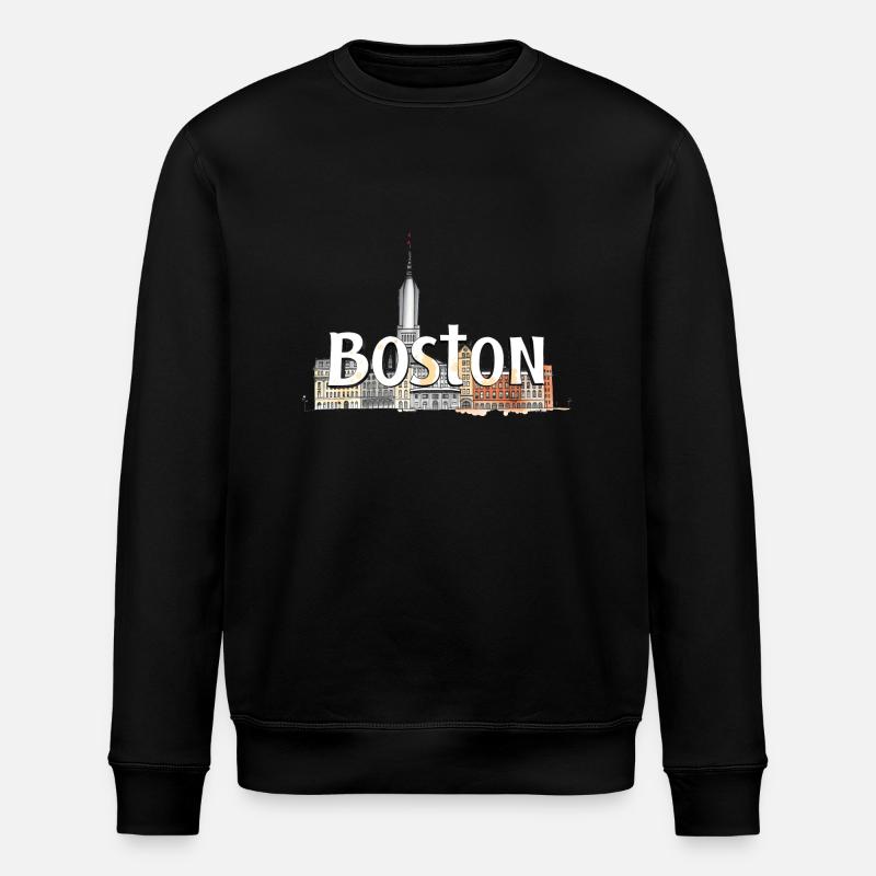 Boston USA Geschenkidee - Stanley/Stella Unisex Bio-Sweatshirt ROLLER - Schwarz