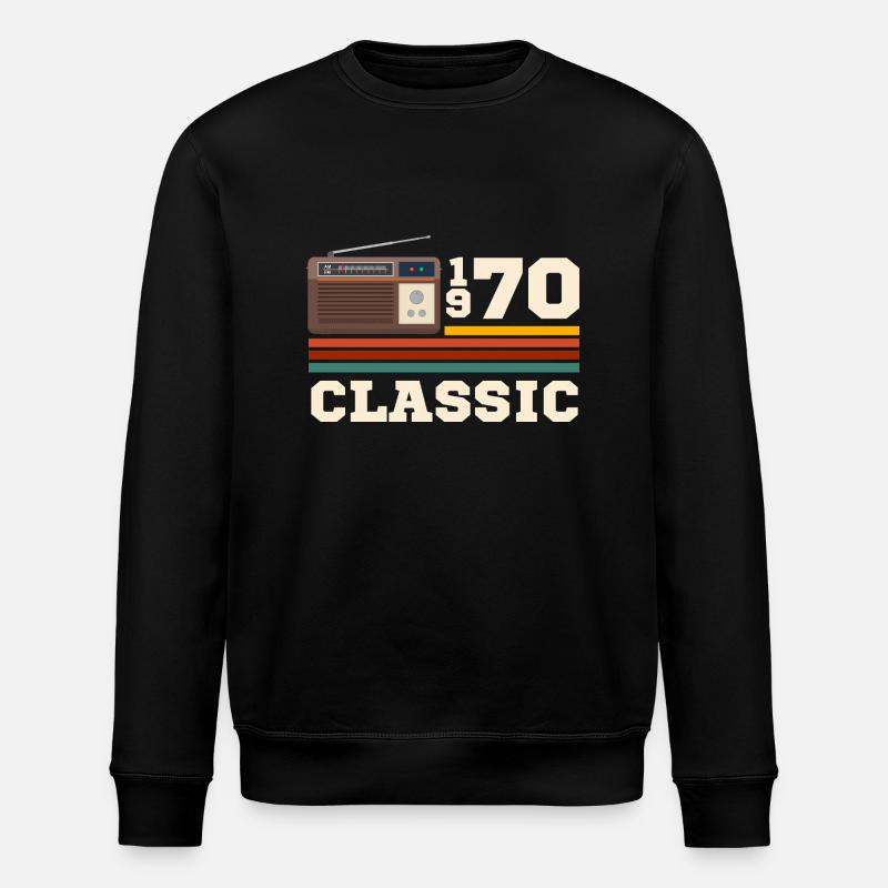 Anniversaire 1970 retro classic - Sweat bio ROLLER Stanley/Stella Unisexe - noir