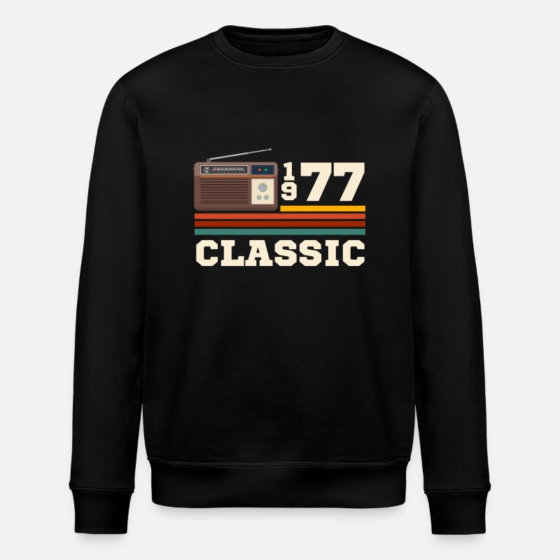 Anniversary 1977 retro classic - Stanley/Stella ROLLER Unisex Organic Sweatshirt - black