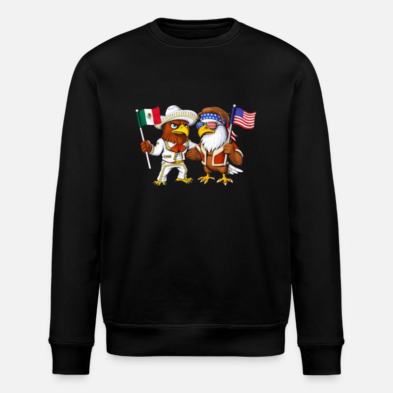Mexican American Eagles - Stanley/Stella ROLLER Unisex Organic Sweatshirt - black