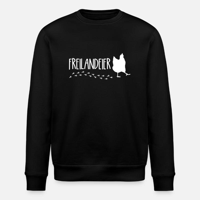 Freilandeier Huhn - Stanley/Stella Unisex Bio-Sweatshirt ROLLER - Schwarz