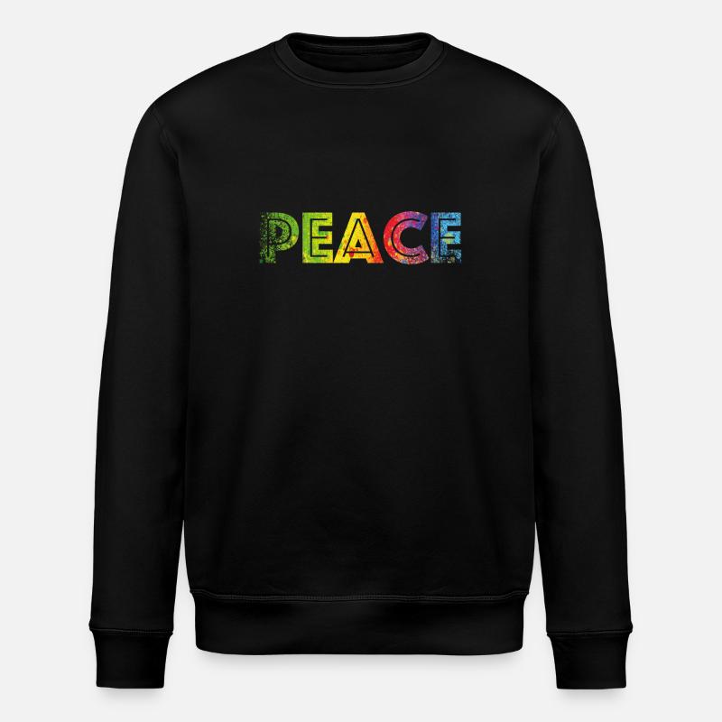PEACE colours speckled - Stanley/Stella ROLLER Unisex Organic Sweatshirt - black