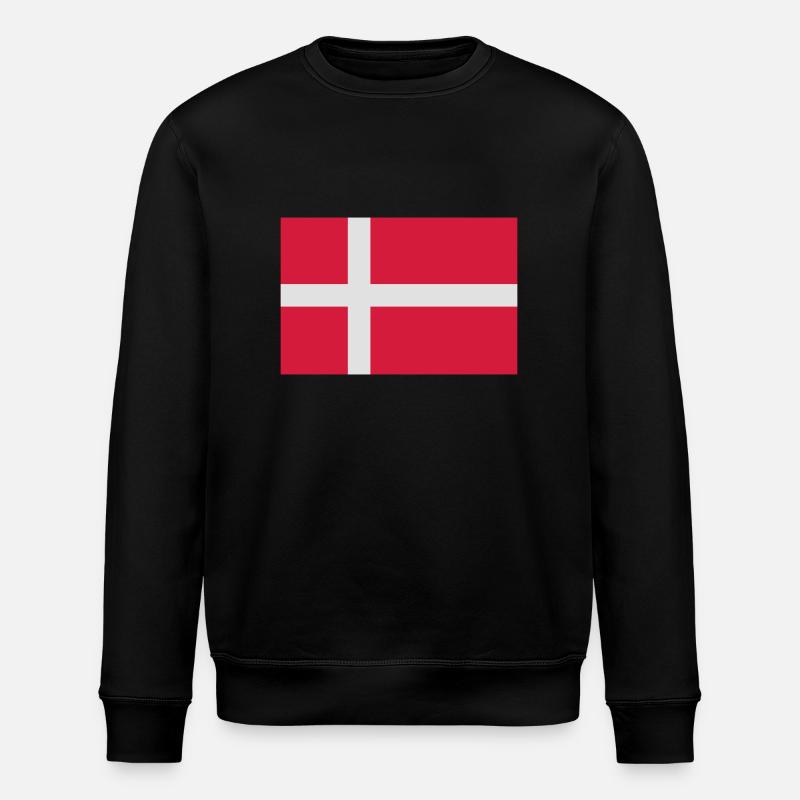 Dänische Flagge - Stanley/Stella Unisex Bio-Sweatshirt ROLLER - Schwarz