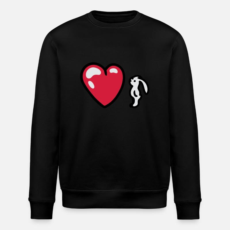 Lapin avec le coeur 3 - Sweat bio ROLLER Stanley/Stella Unisexe - noir