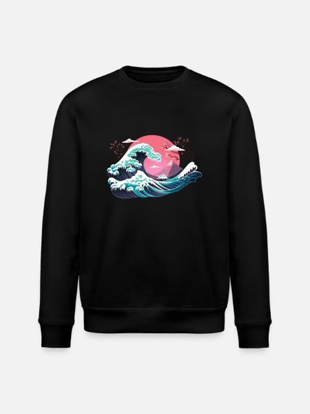 Hokusai Winter - Stanley/Stella ROLLER Unisex Organic Sweatshirt - black