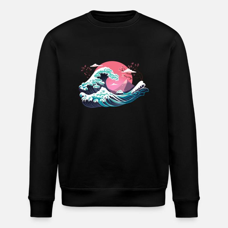 Hokusai Winter - Stanley/Stella Unisex Bio-Sweatshirt ROLLER - Schwarz