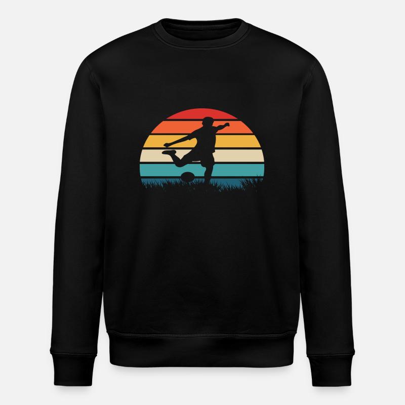 Fußball Retro Geschenk - Stanley/Stella Unisex Bio-Sweatshirt ROLLER - Schwarz