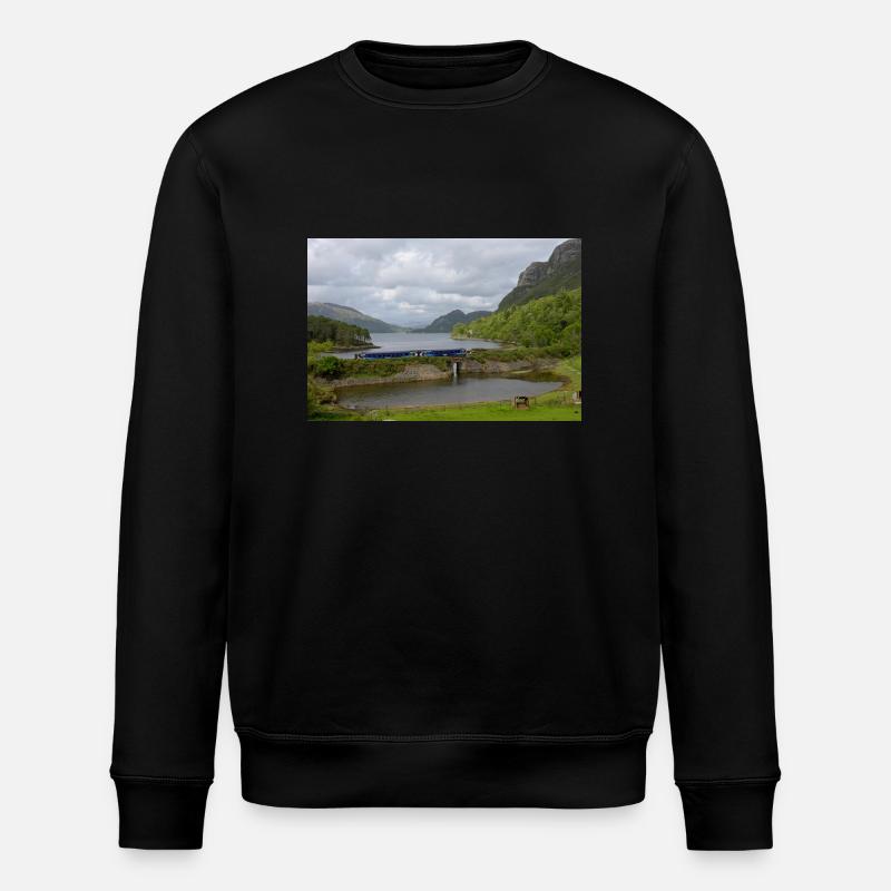 ScotRail train passing Scottish Loch - Stanley/Stella ROLLER Unisex Organic Sweatshirt - black
