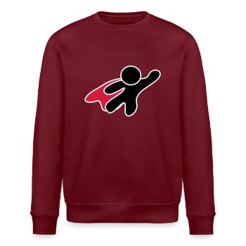 Superhero - Stanley/Stella ROLLER Unisex Organic Sweatshirt - burgundy - Front - Nik (191cm)