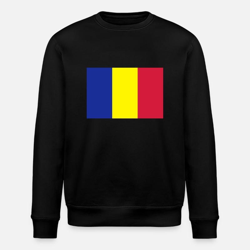 drapeau_roumanie - Stanley/Stella Unisex Bio-Sweatshirt ROLLER - Schwarz