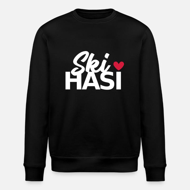 Ski Hasi mit Herz - Stanley/Stella Unisex Bio-Sweatshirt ROLLER - Schwarz