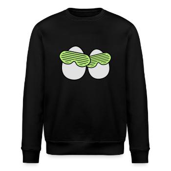 Funky Eggs - Stanley/Stella Unisex Bio-Sweatshirt ROLLER - Schwarz - Vorne - Nik (191cm)