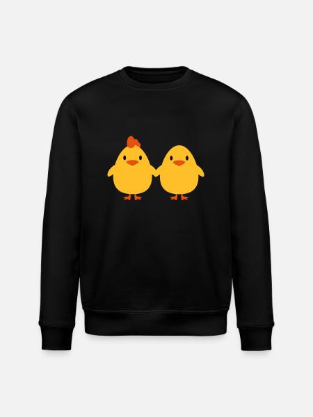 Chicks lovers cock and hen - Stanley/Stella ROLLER Unisex Organic Sweatshirt - black