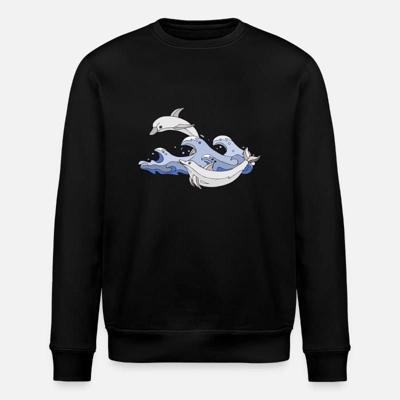 Dolphins - Stanley/Stella ROLLER Unisex Organic Sweatshirt - black