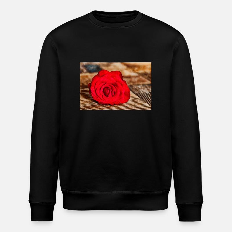 Rote Rose - Stanley/Stella Unisex Bio-Sweatshirt ROLLER - Schwarz