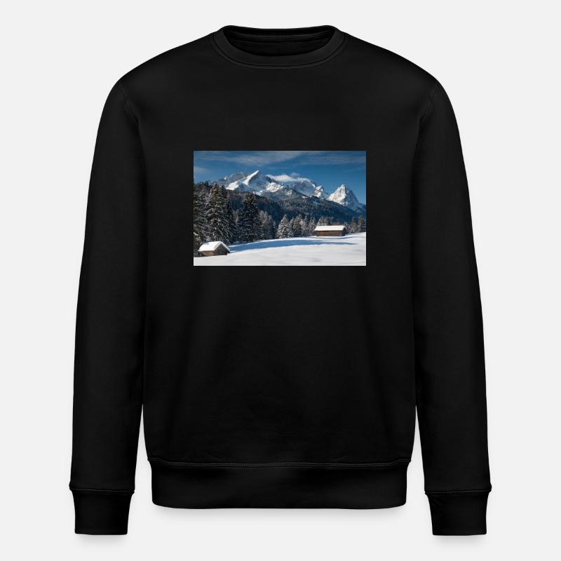 Winterstimmung mit Zugspitze - Stanley/Stella Unisex Bio-Sweatshirt ROLLER - Schwarz