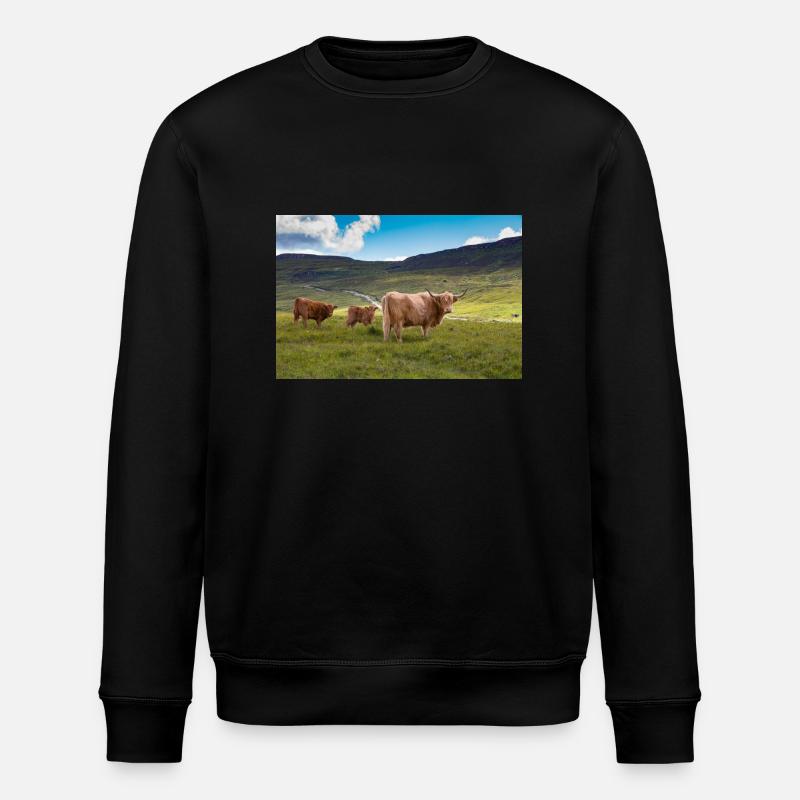 Scottish Highland cattle - Stanley/Stella ROLLER Unisex Organic Sweatshirt - black