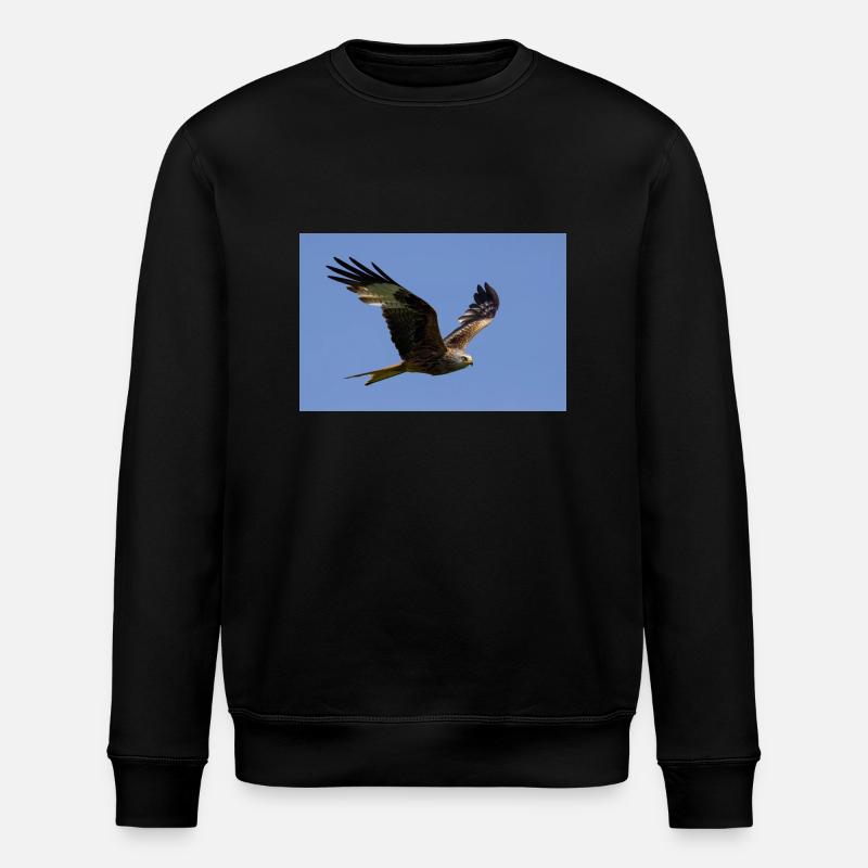 Red kite in flight - Stanley/Stella ROLLER Unisex Organic Sweatshirt - black